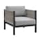 Armen Living Cuffay 4 Piece Outdoor Patio Furniture Set in Black Aluminum and Rope with Gray Cushions 840254332447 - alternate 8